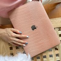 SisterHome เคส Macbook สีชมพูและสีส้มรูปแบบจระเข้เคสหนัง Macbook Pro 2020 Macbook Air 13นิ้ว