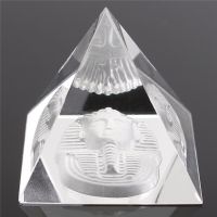 ；。‘【； Lucky Energy Healing Crystal Glass Feng Shui Egypt Pyramid Figurine Clear Crystal Chakra Healing Amulet Ornament Home Decoration