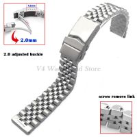 20 22 24mm Steel Bracelet for Seiko Water Ghost Jubilee Diving Watchband Screw Remove Link Five Bead Strap Lengthen Solid Buckle