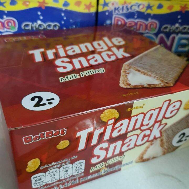 🔴โปรโมชั่นสุดคุ้ม🔴 ขนมสอดไส้ครีมรสนม triangle snack รแองเกิล สแน็ค 8