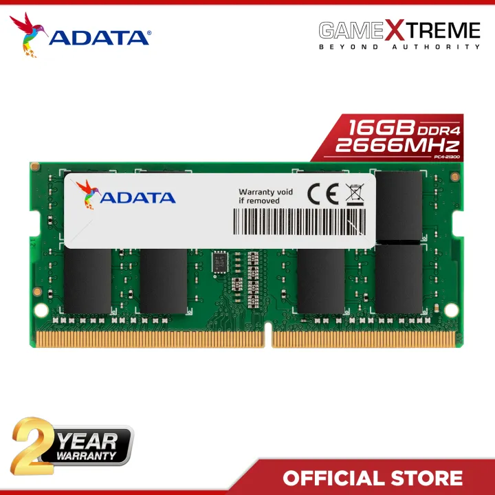 ADATA 16GB DDR4 2666MHz PC4-21300 SO-DIMM Memory AD4S266616G19-SGN ...