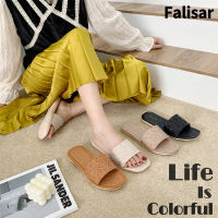 Falisar รองเท้าแตะ ของผู้หญิงมี4สี แฟชั่นใหม่รองเท้าแตะแบน สบาย ๆ กันลื่น NO.1176-15