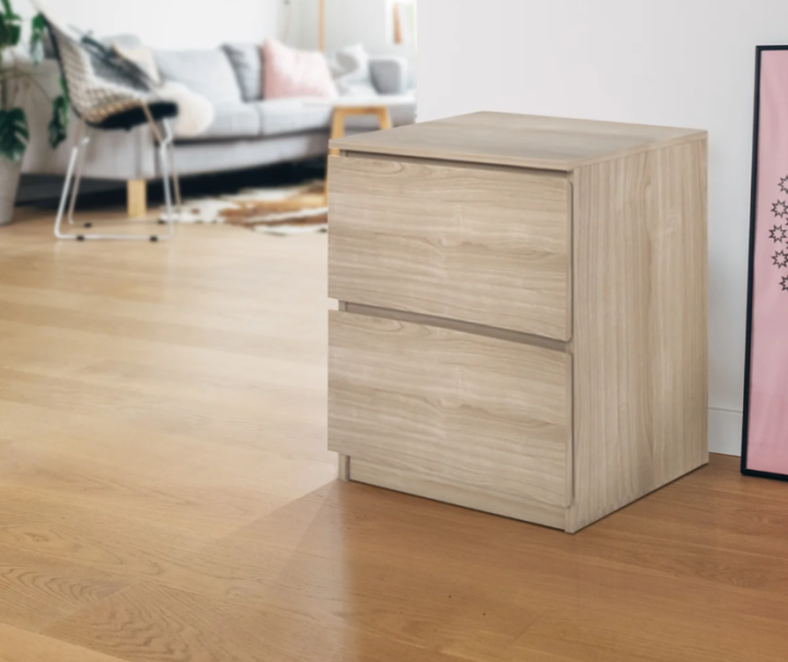 Cabinet 2 drawer wood grain,particle board size 35 x 40 x 49 cm