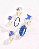 (Set 6 ชิ้น/ 8ชิ้น) Ring Set แหวนแฟนซี แหวนแฟชั่น แหวนโลหะ สีเงิน ชุดเครื่องประดับ น่ารักๆ พร้อมส่ง