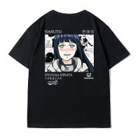 Naruto ร่วม Naruto Hinata อะนิเมะ คู่เสื้อยืดผ้าฝ้ายแขนสั้นหลวม การ์ตูนคอกลมไม่จำกัดเพศขนาดใหญ่คนรัก ขนาดใหญ่