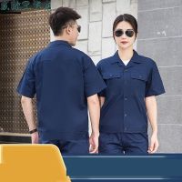 บาง Workwear ผู้ชายแขนสั้นผ้าฝ้ายระบายอากาศชุด Workwear วิศวกรรมไฟฟ้า Workwear แขนยาวเสื้อผ้าประกันแรงงาน