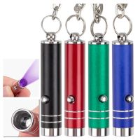 Multi function Portable Mini LED Flashlight Keychain Aluminum UV Light Currency Detector Lamp Key Chains Torch