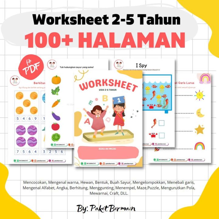 [PDF] PRINTABLE Worksheet Anak 2-5 TAHUN / Lembar Kerja Edukasi Anak ...