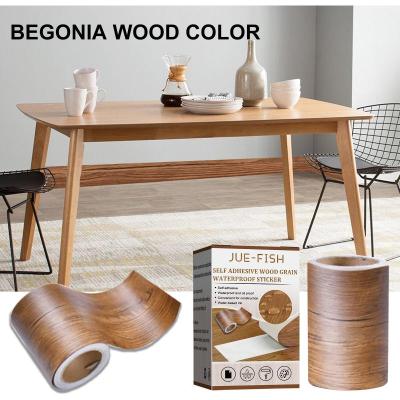 Wood Grain Repair Tape Waterproof Wood Wallpaper Furniture Sticker Roll Adhesive Contact Paper Doors Cabinet Desktop Decorative Adhesives  Tape