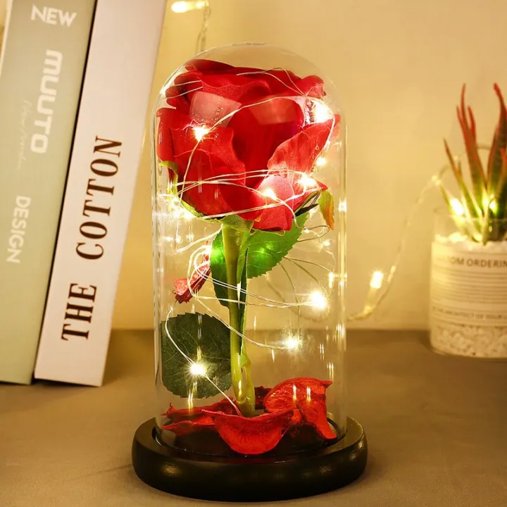 Beauty And The Beast Rose Rose In Glass Dome Red Rose Preserved Rose Belle Rose Special