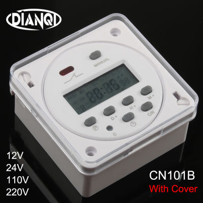 CN101B AC 12V 24V 110V 220V Digital LCD Power Timer NO NC Programmable Time Switch Relay with cover weekly 7days