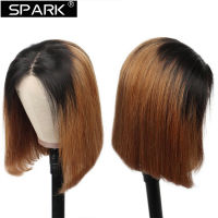 SPARK Ombre 1B30 Bob Peruvian Straight Highlight 13x4 Lace Frontal Short Bob Wig Remy Hair 4x4 HD Lace Closure Human Hair Wigs