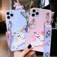 Cartoon Horse Silicone Cover For Oneplus 10 Pro 9R 8T 7T 6T 5 One Plus N100 N20 SE Nord 2 Unicorn Soft Case Fundas With Lanyard Phone Cases