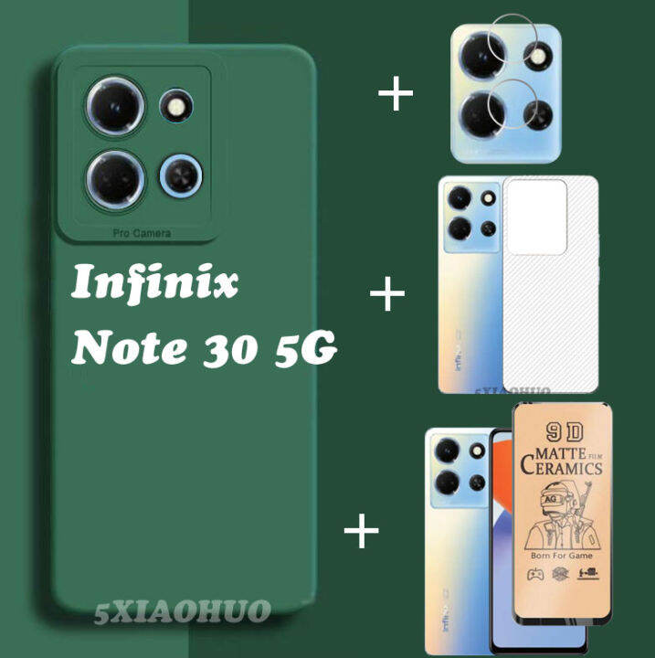 4in1-infinix-note-30เคสโทรศัพท์ซิลิโคนสีลูกกวาดเคสโทรศัพท์-infinix-note-30-5g-เคสโทรศัพท์เคสโทรศัพท์แบบขัดด้านผิว-ฟิล์มบางเซรามิก-ฟิล์มเลนส์-ฟิล์มด้านหลัง