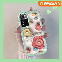 เคส Chenyyka สำหรับ Xiaomi Poco X4 NFC เคสแฟชั่น3D ลายดอกไม้สีรุ้งสีสันสดใสเลนส์กล้องถ่ายรูปป้องกันสัตว์ประหลาดน้อยน่ารักเคสมือถือกันกระแทกและรอยขีดข่วนเคสป้องกัน