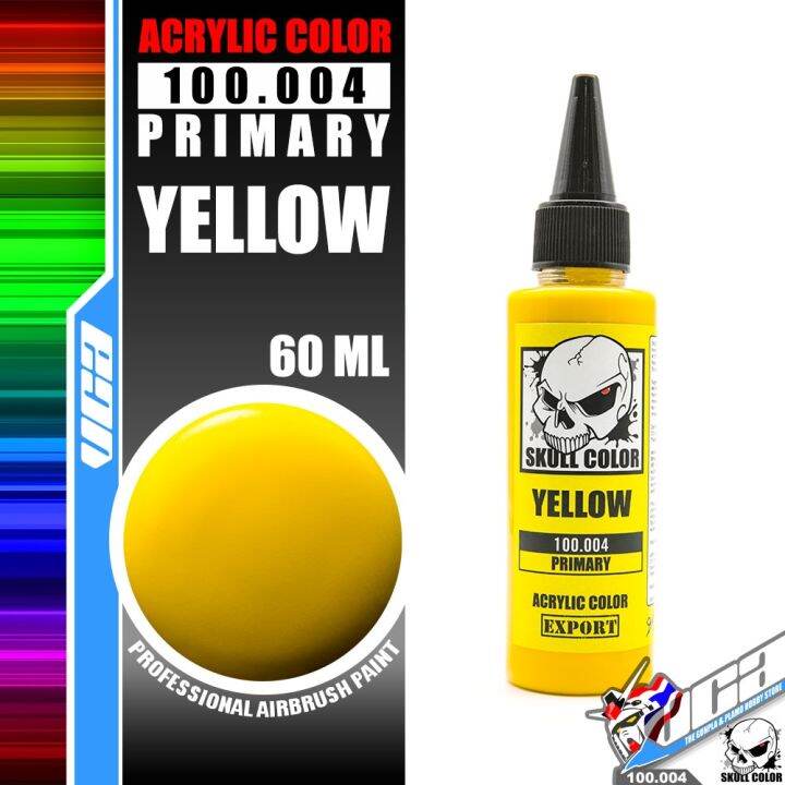 skull-color-100-004-yellow-acrylic-color-60ml-primary-paint-สีอะครีลิกสำหรับพลาสติก-โมเดล-vca-gundam