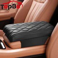 zxfgew Universal PU Leather Car Armrest Mat Non Slip Arm Rest Wave Design Center Console Arm Rest Protection Cushion Pillow Cover