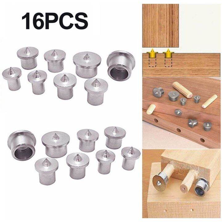 16Pcs Hollow Dowel Centre Point 6 12mm Wood Timber Marker Hole Tenon