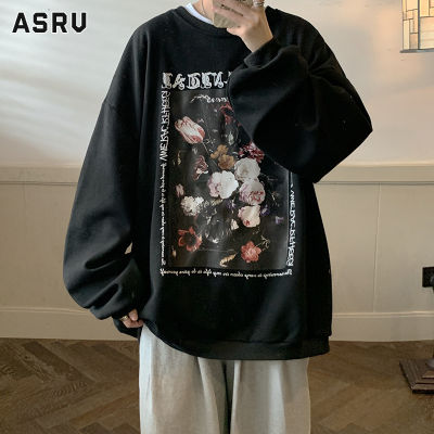 ASRV เสื้อฮู้ดชาย เสื้อมีฮู้ดผู้ชาย hoodie เสื้อกันหนาว ผู้ชาย สเวตเชิ้ตลำลองสำหรับผู้ชาย,เสื้อกีฬาคอกลมอเมริกันหลวมและใส่สบายใหม่