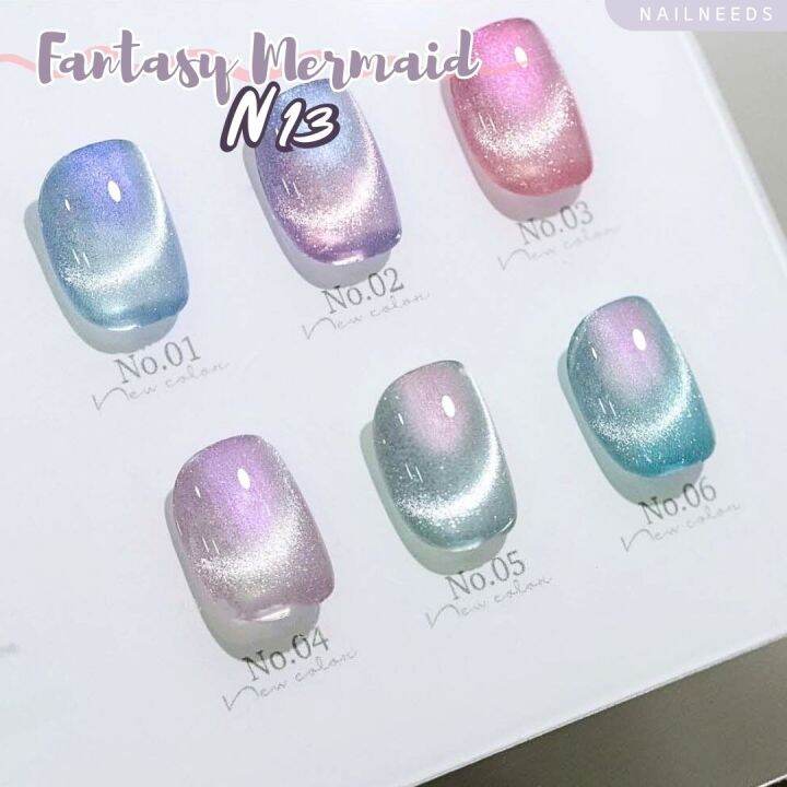 แบบแยกขวด-fantasy-mermaid-cateye-n13-สีแคทอาย-สีเจล-เล็บเจล