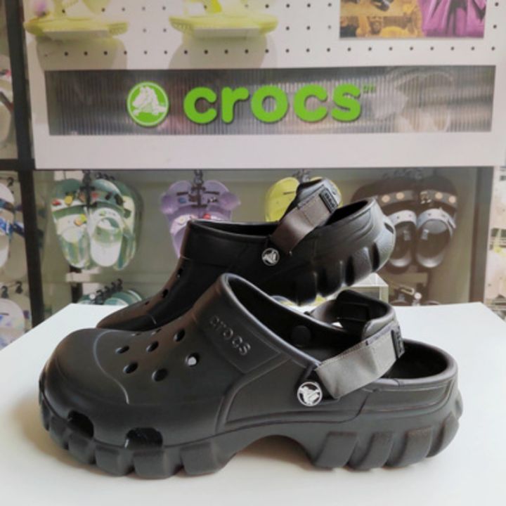 ready-stock-2023crocs-same-style-new-personalized-mens-thick-sole-elevated-casual-beach-outdoor-hole-sandals