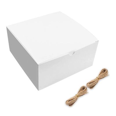 White Gift Boxes 12 Pack 8x8x4 Inch, Paper Gift Box with Lids for Wedding Present, Bridesmaid Proposal Gift