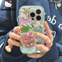 Sanrio Mermaid Hello Kitty Apple Phone Case Iphone 7 8 14 Plus 11 12 13 Pro Max Fashion Case With Holder Iphone X Xr Xsmax Cover