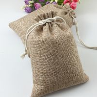 【LZ】✵卐  Hessian Natural Serapilheira Drawstrings Sacos Festa de Casamento Favor Pouch Aniversário Suprimentos Juta Presente Bags Vintage 50pcs