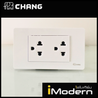 CHANG iModern ชุดเต้ารับคู่มีกราวด์ (PG-822) สีขาว (ไม่ได้ประกอบ)