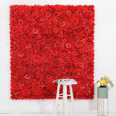 40*60 CM Decorative Densified Flowers Wall Artificial Rose Peony Flower Panel For DIY Pink Romantic Wedding Wall Party Backdrop