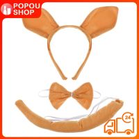 POPOUSHOP 1 ชุดเครื่องแต่งกายจิงโจ้ชุดผมหางโบว์ผูกสัตว์ชุดการตกแต่ง