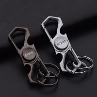 ♟ Zinc alloy car key chain multi-function fingertip gyro bottle opener key chain for Honda civic 4d 10th gen 8th gen Car Accessori