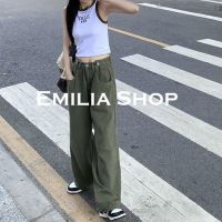 EMILIA SHOP กางเกงขายาว กางเกงเอวสูง กางเกงขายาวผู้หญิง 2022 ใหม่ ES220045 ass