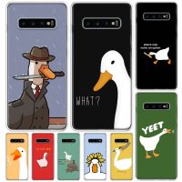 [Hot K] เคสลายการ์ตูนห่านน่ารักสำหรับ Samsung Galaxy S22 S21พิเศษ S20 FE S10เคสโทรศัพท์เบาบาง S10E S9 S8 + ขอบ S7 S6พิมพ์ลาย Coq