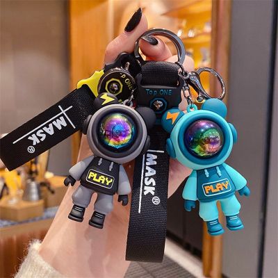 Cartoon Lightning Bear Keychain Cute Astronaut Bear Doll Keyring Bag Pendant Couple Car Keyholder Creative Bag Charm Accessories