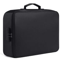 Fireproof Document Bag with Lock Home Office Travel Fireproof and Waterproof Safety Box Portable Handle File Storage
