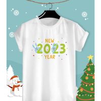 ราคาถูกเสื้อยืดลาย วันปีใหม่ New Year 2023 กระต่ายS-5XL