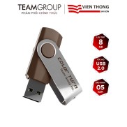 USB 2.0 Team Group E902 8GB INC nắp xoay 360 Nâu - Hãng phân phối chính