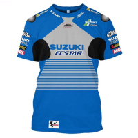 2023-Summer Custom Suzuki Ecstar Motogp Racing Nyalakan Nyali Michelin Motospeeds Summer T-Shirts For Men Short Sleeve Tees Tops