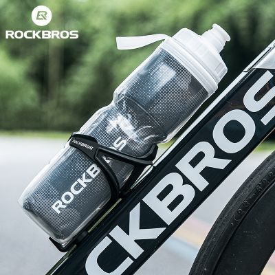ROCKBROS ซิลิโคนกระบอกน้ำเก็บความร้อนหมุนเวียน750มล. กระบอกน้ำพกพาสำหรับจักรยานกลางแจ้งออกกำลังกาย
