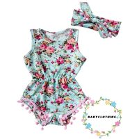 COD ✒☃♚ The Outline Shop27dgsd6gfd YBB-Newborn Baby Girls Floral Romper Jumpsuit Headband Sunsuit Outfits Clothes