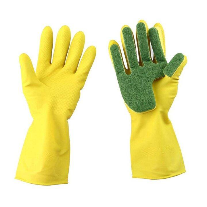 1-pair-gloves-kitchen-cleaning-glove-dish-washing-reusable-scouring-pad-sponge-finger-latex-gloves-25-safety-gloves