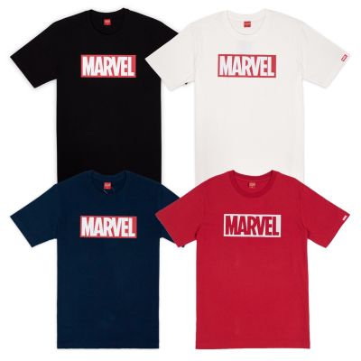 DSL001 เสื้อยืดผู้ชาย Marvel Men logo T-Shirt - เสื้อยืดผู้ชายมาร์เวล(พิมพ์สียาง)เสื้อผู้ชายเท่ๆ เสื้อผู้ชายวัยรุ่น