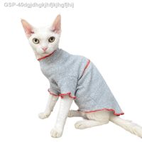 ™แมวไม่มีขนสฟิงซ์คอตตอนยืดได้สำหรับฤดูใบไม้ผลิเสื้อผ้า Sphynx ระบายอากาศเร็กซ์