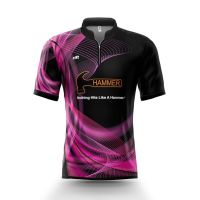 2023 New Fashion  Pink Thunder HAMMER Bowling POLO Shirt Jersey，Size: XS-6XL Contact seller for personalized customization of name and logo