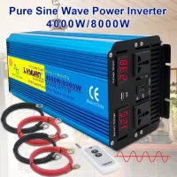 เครื่องแปลงไฟโซลาร์เซลล์8000W 60Hz,ไฟฟ้ากระแสตรง12V/24V เป็น AC 220V/230V/240V 3/1a USB ใช้ได้ทั่วไปในยุโรปเต้าเสียบ US