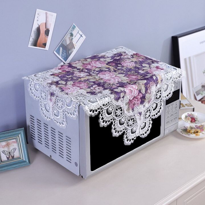 modern-damask-fabric-lace-border-square-tablecloth-wall-cabinet-washing-machine-air-conditioner-refrigerator-lcd-tv-cover-cloth