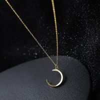 Fashion Sweet Moon Silver Plated Necklace Jewelry Temperament Gold Crescent Pendant Necklaces Clavicle Chain for Women Jewelry Fashion Chain Necklaces