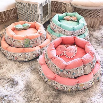 [COD] The new cute rabbit pet nest autumn and winter warm cat dog litter mat is fully removable washable set of preferential factory direct sales