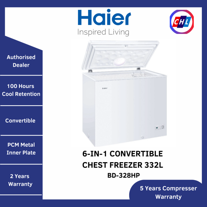 HAIER 6in1 Convertible Chest Freezer 332L BD328HPHAIER WARRANTY
